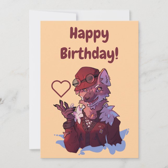Tarjeta Wolf happy birthday (Anverso)
