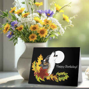 Tarjeta Wolf Howling Moon