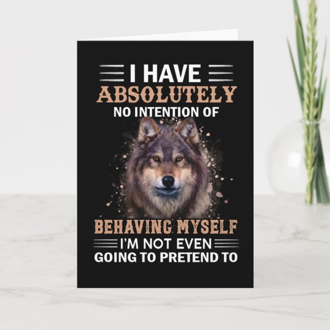 Tarjeta Wolf No Tengo Absolutamente Intención Sarcástica (Anverso)