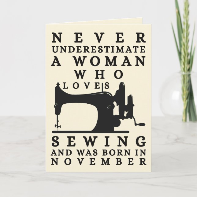 Tarjeta Woman Who Loves Sewing And Was Born In November (Anverso)