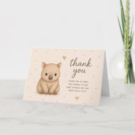 Tarjeta Wombat Baby Shower Agradecimiento