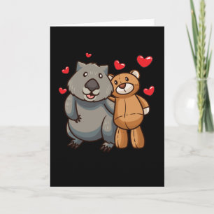 Tarjeta Wombat con animal relleno