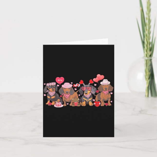 Tarjeta Women Dachshund Valentine’s Day Sausage Dog Bandan (Anverso)