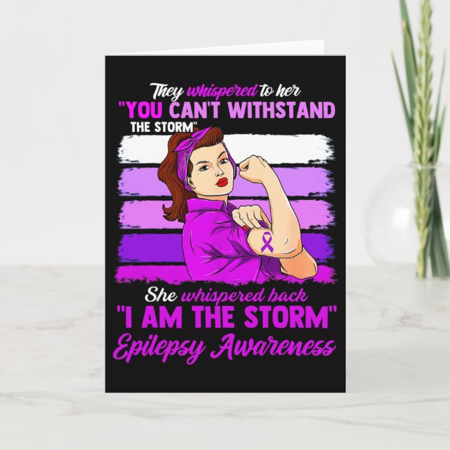 Tarjeta Women I Am The Storm Epilepsy Awareness Warrior  (Anverso)