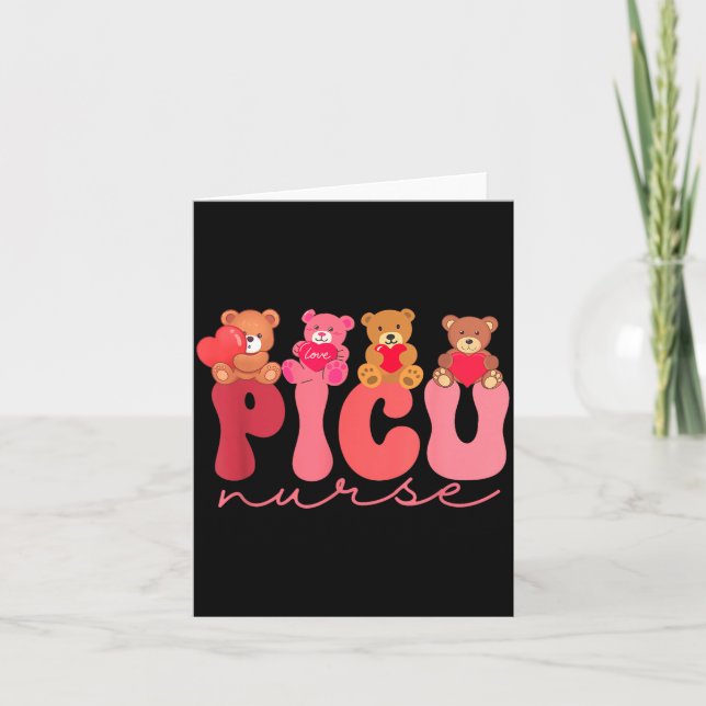 Tarjeta Women Valentine Cu Nurse Pediatrics Cute Bears Ped (Anverso)