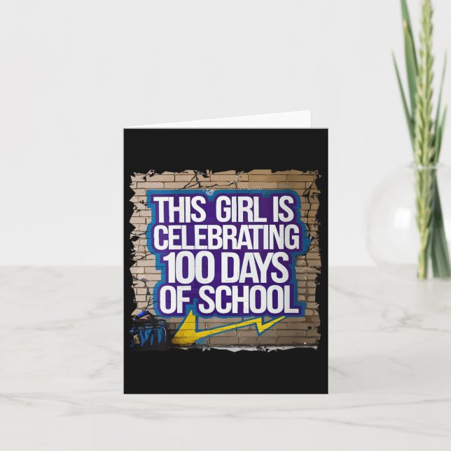 Tarjeta Womens 100 Day Funny Set Para Chicas 100 Días O (Anverso)