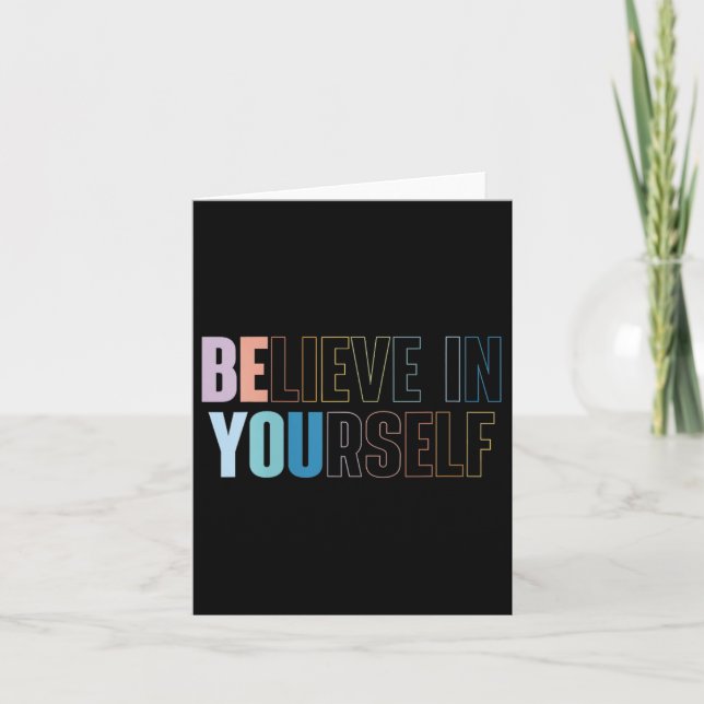 Tarjeta Womens Believe In Yourself Motivational Quote Insr (Anverso)