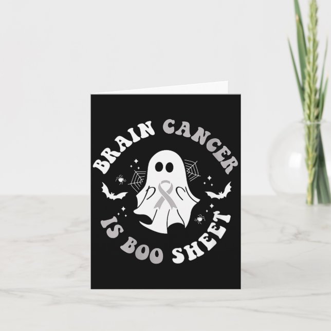 Tarjeta Womens Brain Cancer Is Boo Sheet Ghost Ribbon Awar (Anverso)