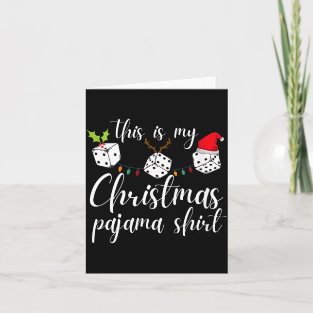 Tarjeta Womens Bunco Christmas Pajama Dice Game Night  (Anverso)