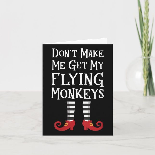 Tarjeta Womens Don't Make Me Get My Flying Monkeys Apparel (Anverso)