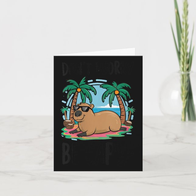 Tarjeta Womens Don't Worry Be Capy Shirt Kids Men Women Ca (Anverso)