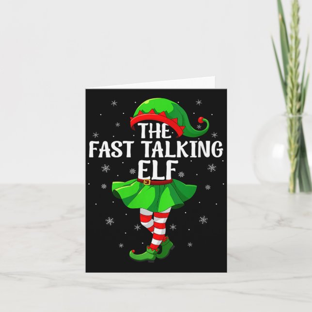 Tarjeta Womens Fast Talking Elf Christmas Girls Women Elf  (Anverso)