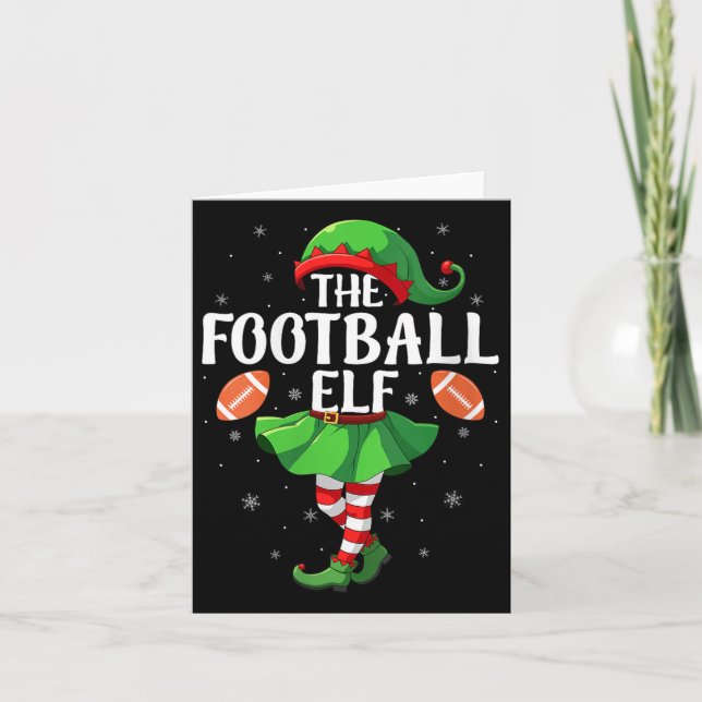 Tarjeta Womens Football Elf Christmas Girls Women Elf Squa (Anverso)