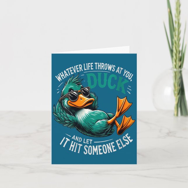 Tarjeta Womens Funny Duck Graphic Tees Men Women Teens Fun (Anverso)