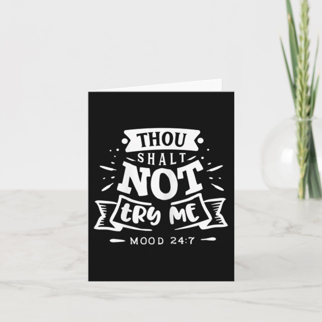 Tarjeta Womens Funny Quote Sy Thou Shalt Not Try Me  (Anverso)