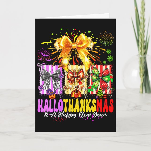 Tarjeta Womens Hallothanksmas &amp; A Happy New Years Eve  (Anverso)