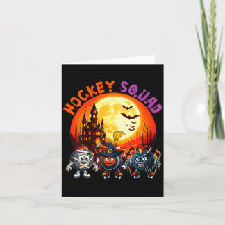 Tarjeta Womens hockey squad halloween horror equipment as
