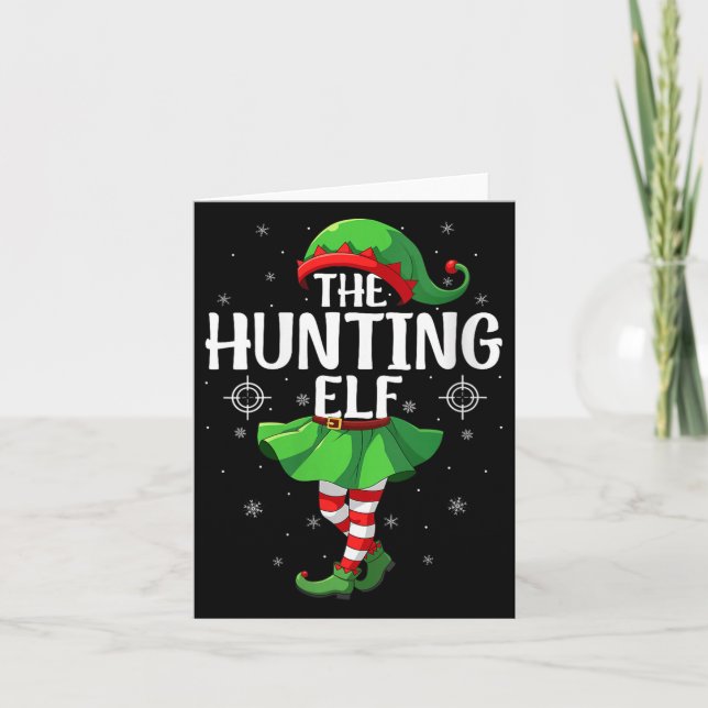 Tarjeta Womens Hunting Elf Christmas Girls Women Elf Squad (Anverso)