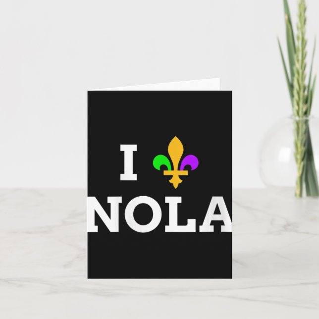 Tarjeta Womens I Love New Orleans Fleur De Lis Heart Souve (Anverso)