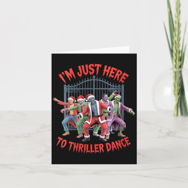 Tarjeta Womens I'm Just Here To Thriller Dance Zombie Chri (Anverso)