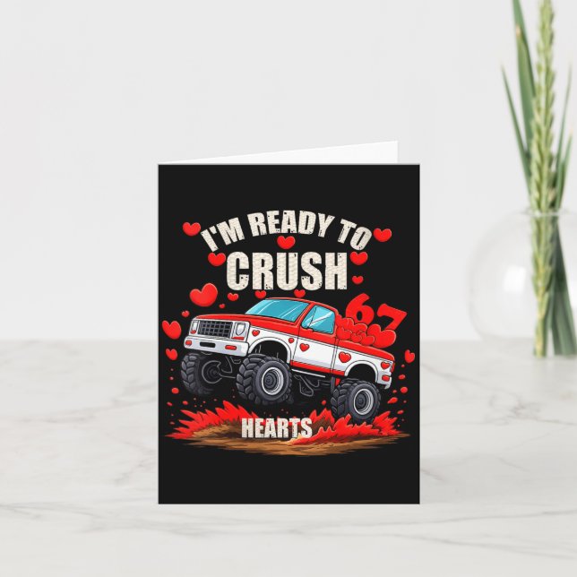 Tarjeta Women's I'm Ready To Crush 6 7 Hearts Truck Funny  (Anverso)