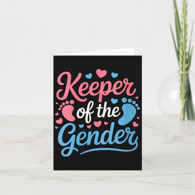 Tarjeta Womens Keeper Of The Gender, Pregnancy Reveal Gend (Anverso)