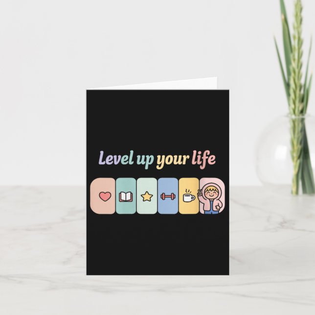 Tarjeta Womens Level Up Your Life Progress Bar Gamer Motiv (Anverso)