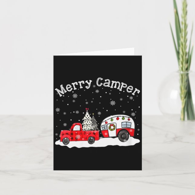 Tarjeta Womens Merry Camper Christmas Santa Claus Camng Re (Anverso)