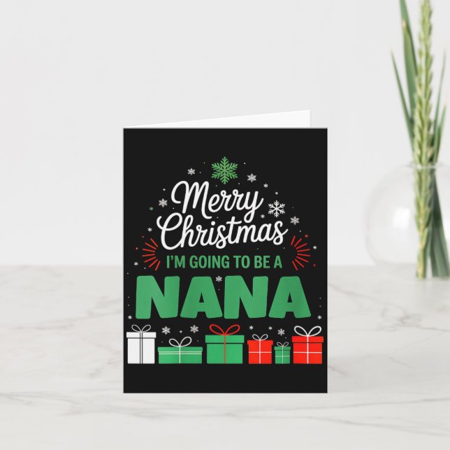 Tarjeta Womens Merry Christmas I'm Going To Be A Nana Preg (Anverso)