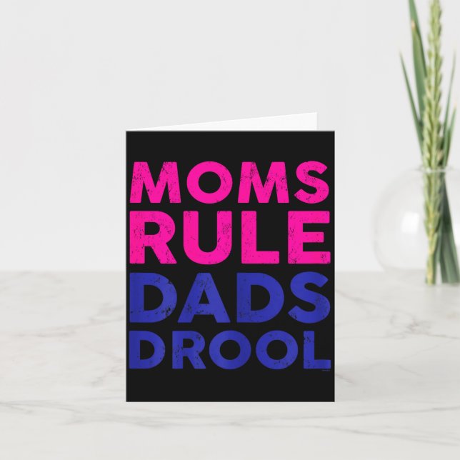 Tarjeta Womens Moms Rule Dads Drool Funny Mother's Day Gra (Anverso)