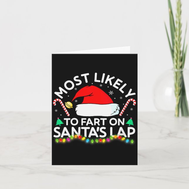 Tarjeta Womens Most Likely To Fart On Santa's Lap Family M (Anverso)
