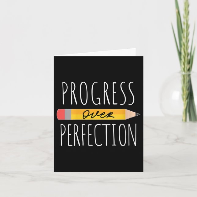 Tarjeta Womens Motivational Progress Over Perfection Back  (Anverso)