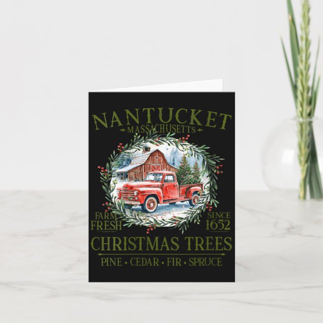 Tarjeta Womens Nantucket Ma Farm Fresh Christmas Trees Gre (Anverso)