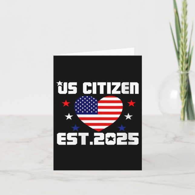 Tarjeta Womens New Us Citizen Est 2025 American Immigrant  (Anverso)