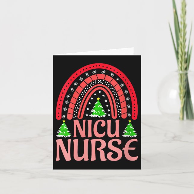 Tarjeta Womens Nicu Nurse Christmas Crew Nurselife Nursing (Anverso)