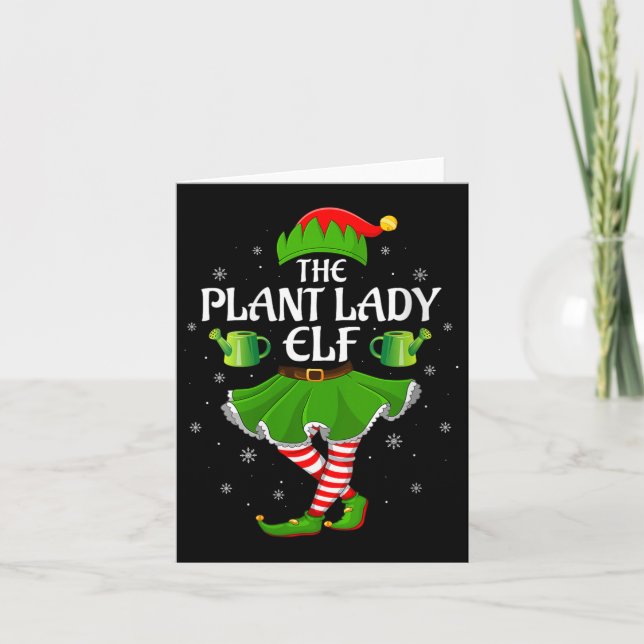 Tarjeta Womens Plant Lady Elf Christmas Family Girls Women (Anverso)