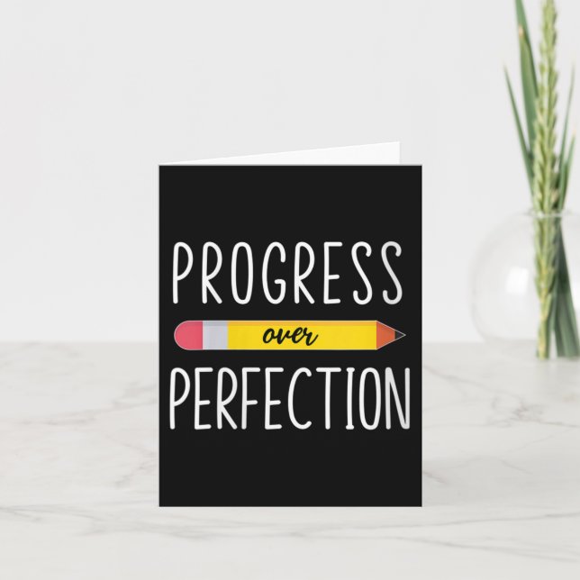 Tarjeta Womens Progress Over Perfection Motivational Back  (Anverso)