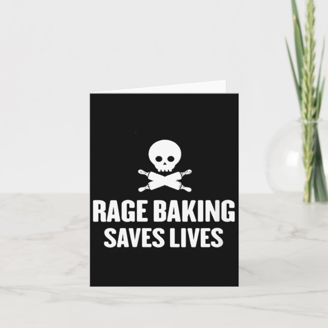 Tarjeta Womens Rage Baking Saves Live Skull Funny Baker Co (Anverso)