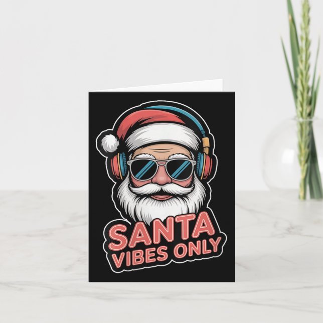 Tarjeta Womens Santa Vibes Only Funny P Culture Christmas  (Anverso)
