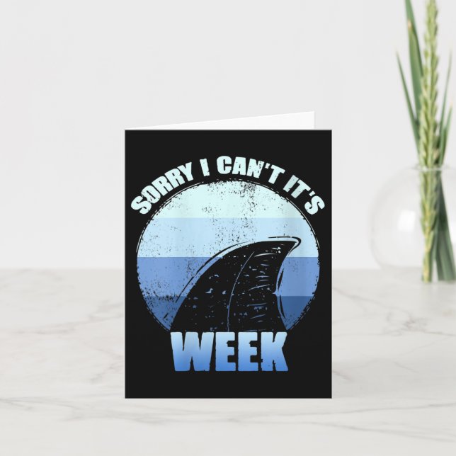 Tarjeta Womens Sorry I Can't It's Week Funny Shark Gift V- (Anverso)