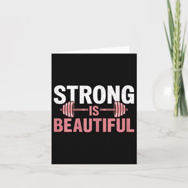 Tarjeta Womens Strong Is Beautiful Gym Fitness Motivationa (Anverso)