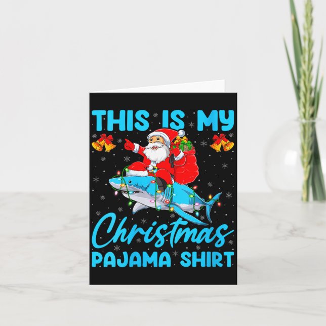 Tarjeta Womens This Is My Christmas Pajamas Funny Santa Ri (Anverso)
