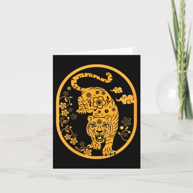 Tarjeta Womens Traditional Art Chinese New Year 2022 Year  (Anverso)