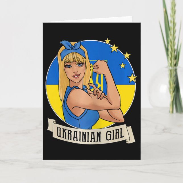 Tarjeta Womens Ukrainian Girl Ukraine Flag Merchandise Ukr (Anverso)