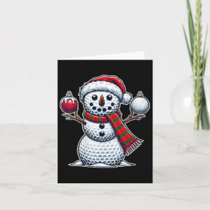 Tarjeta Womman Golf Ball Snowman Funny Feliz Navidad Day