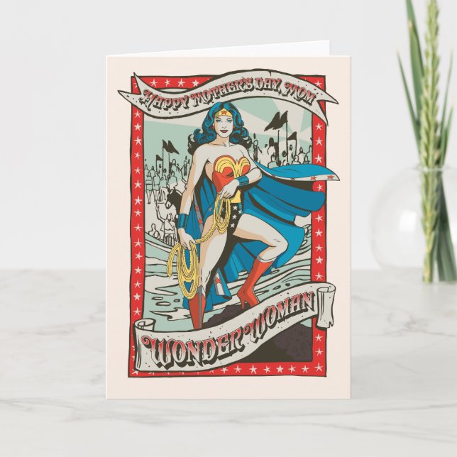 Tarjeta Wonder Woman | Happy Mother's Day, Mom (Anverso)