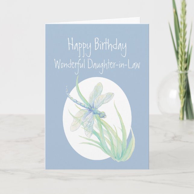 Tarjeta Wonderful Daughter-in-Law Birthday Dragonfly (Anverso)