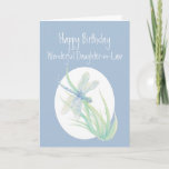 Tarjeta Wonderful Daughter-in-Law Birthday Dragonfly<br><div class="desc">Happy Birthday Wonderful Daughter-in-Law Watercolor Dragonfly Pond or Garden Nature</div>