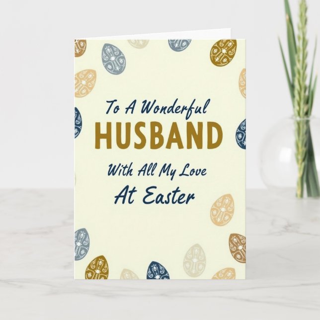 Tarjeta Wonderful Husband Easter Card (Anverso)