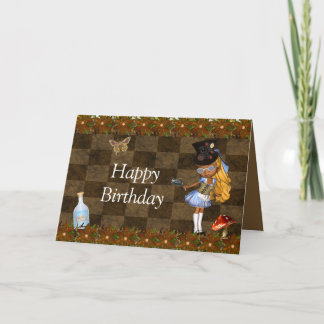Tarjeta Wonderland Steampunk Birthday Party